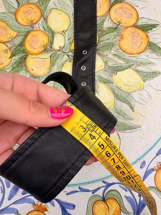 Cintura Nera con Fibbia Argento