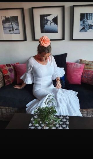Vestido de flamenca blanco