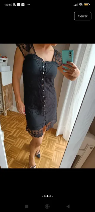 Vestido Zara Negro Mini Encaje
