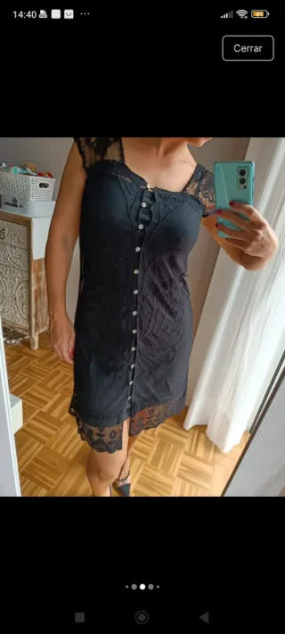 Vestido Zara Negro Mini Encaje