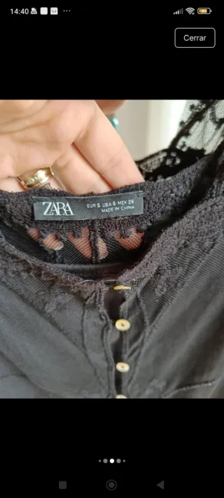 Vestido Zara Negro Mini Encaje