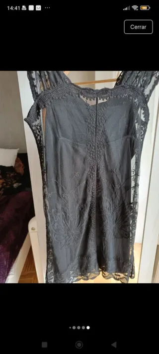Vestido Zara Negro Mini Encaje