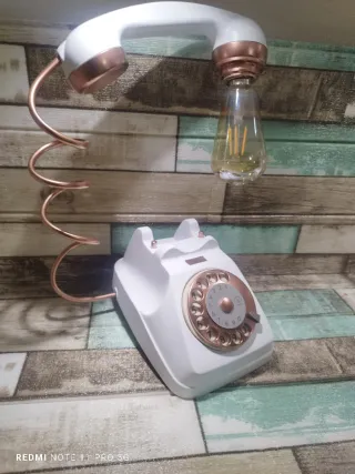 Lampada Telefono Vintage Oro Bianco