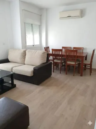 Sofá 2 plazas cama de piel y tela beige/marrón