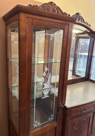 Mueble chinero vitrina antiguo madera