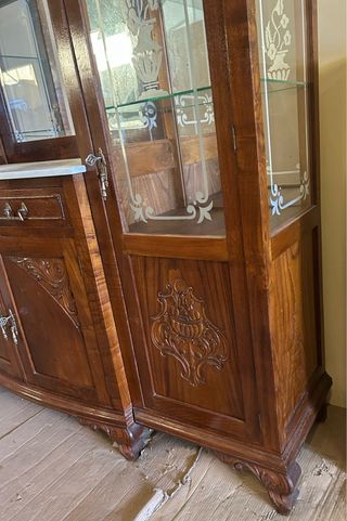 Mueble chinero vitrina antiguo madera