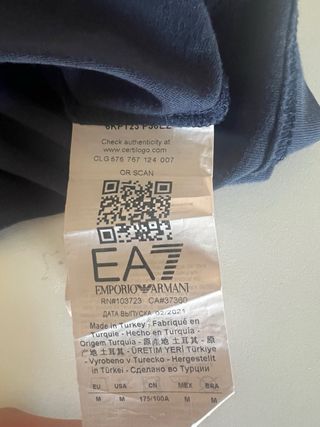 Camiseta EA Emporio Armani Talla M Azul