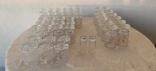 Set 6 Bicchieri Spiga Vetro Oro Vintage Anni '70