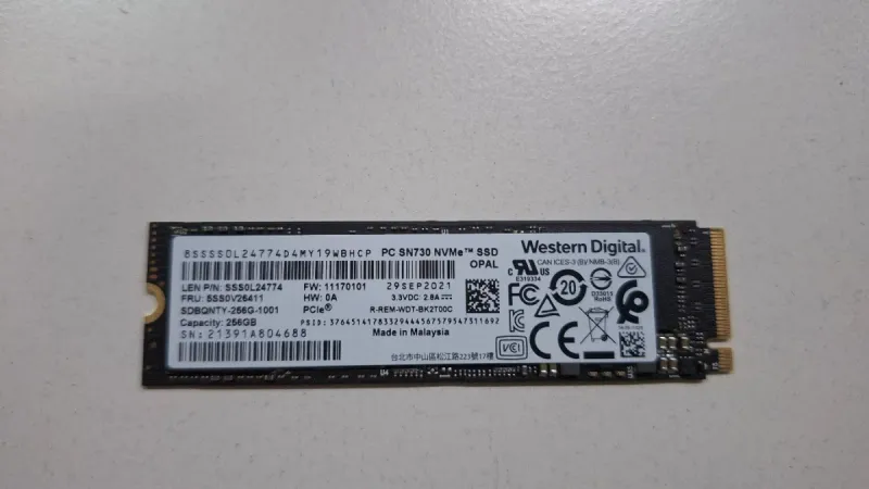 SSD M.2 NVMe 256GB WD SN730 afbeelding 3