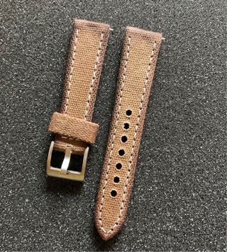 Correa de reloj en canvas y piel 19mm