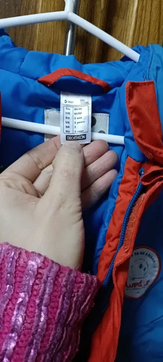 Chaqueta infantil Wedze azul y roja 3 anos