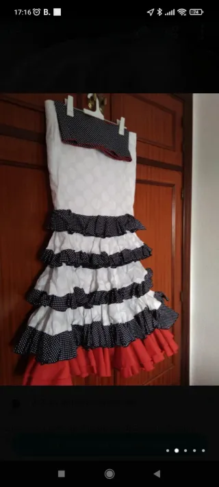 Falda flamenca volantes lunares