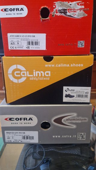 3 Pares Zapatos Seguridad Cofra Negro,gris.