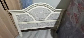 Cabecero cama 150 madera maciza blanco
