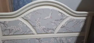 Cabecero cama 150 madera maciza blanco