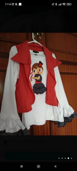 Conjunto Flamenca Camiseta y Chaleco