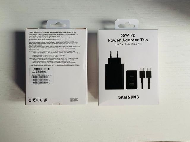 Cargador Samsung 65W PD Adaptador Trio + Cable