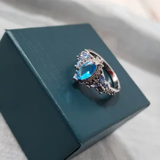 Anillo Plata 925 con Piedra Azul