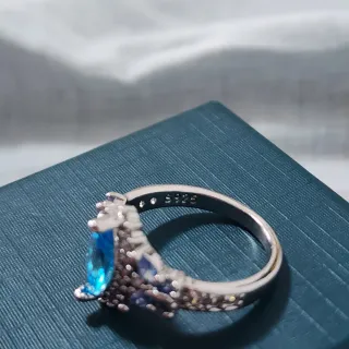 Anillo Plata 925 con Piedra Azul