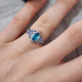 Anillo Plata 925 con Piedra Azul