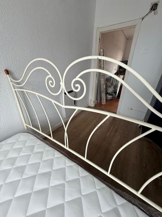 Cabecero cama 1,50 metal y madera