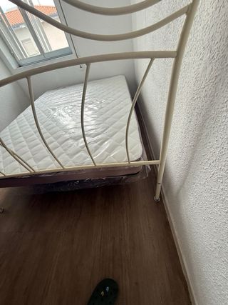 Cabecero cama 1,50 metal y madera