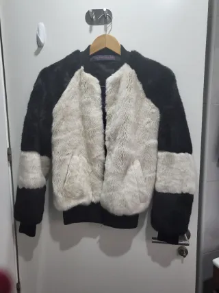 Chaqueta Bomber Trussardi Jeans Negra/Blanca T 38