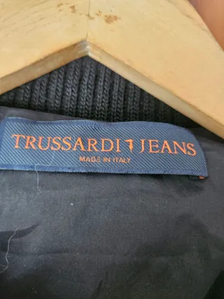 Chaqueta Bomber Trussardi Jeans Negra/Blanca T 38