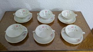 6 Tazas de Consomé Porcelana Santa Clara