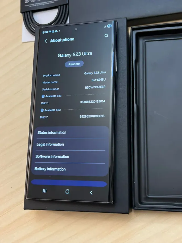 Samsung Galaxy S23 Ultra 5G 256GB Negro