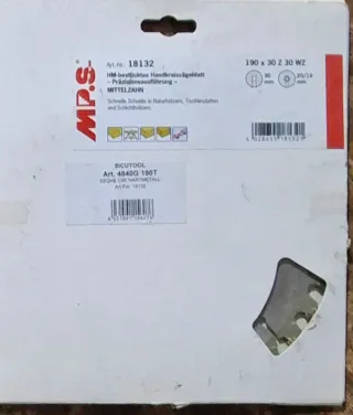 Lame per sega circolare diam 190. 2 pezzi