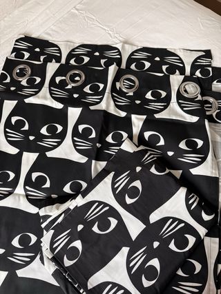 Cortinas Ikea Gatos Negro Blanco