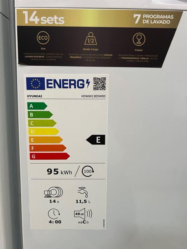 Lavavajillas Hyundai 14 servicios