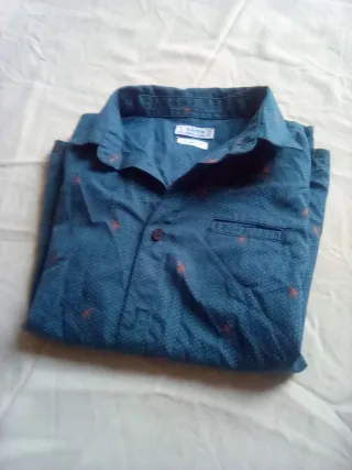 Camisa azul estampada