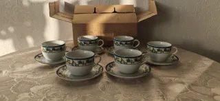 Set 6 tazze e piattini Staffordshire