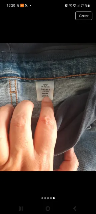 Pantalón corto premamá vaquero
