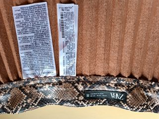 Falda larga cuero marrón/serpiente T.M.