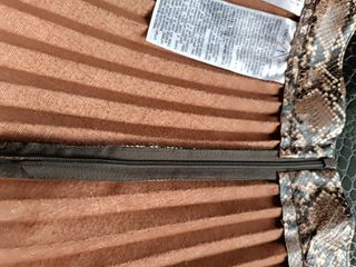 Falda larga cuero marrón/serpiente T.M.