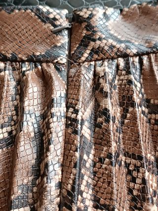 Falda larga cuero marrón/serpiente T.M.