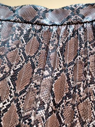Falda larga cuero marrón/serpiente T.M.