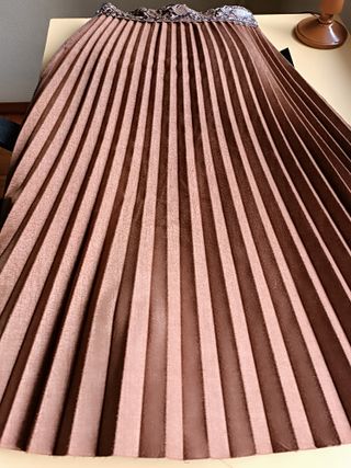 Falda larga cuero marrón/serpiente T.M.