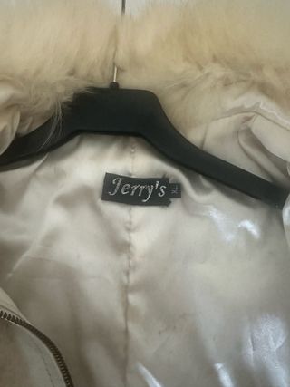 Chaleco de piel y pelo beige/blanco