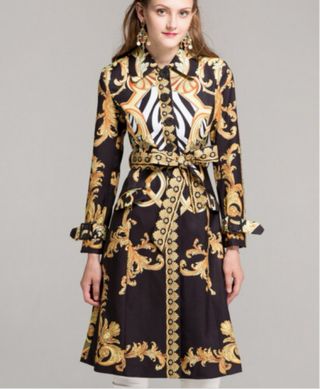 Vestido/abrigo estampado barroco
