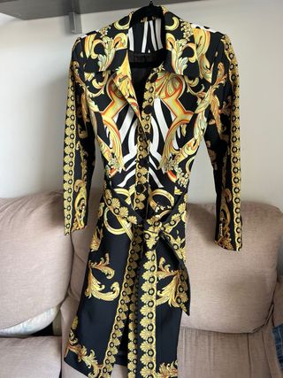 Vestido/abrigo estampado barroco
