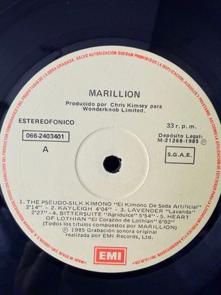 Marillion - Misplaced Childhood.Vinilo 1985 España