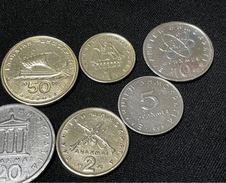 Lotto di 7 monete greche con personaggi storici