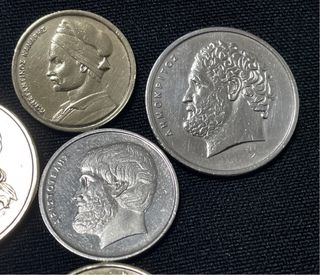 Lotto di 7 monete greche con personaggi storici