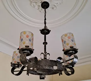 Lámpara de forja artística vintage