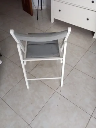 Silla Plegable Ikea Madera y Tela Gris