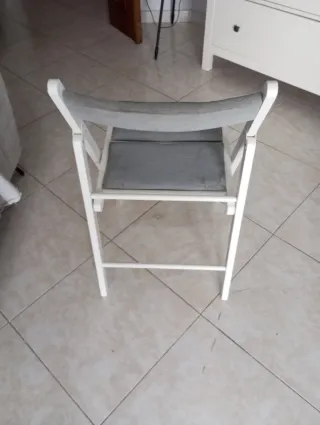 Silla Plegable Ikea Madera y Tela Gris